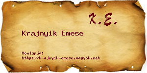 Krajnyik Emese névjegykártya
